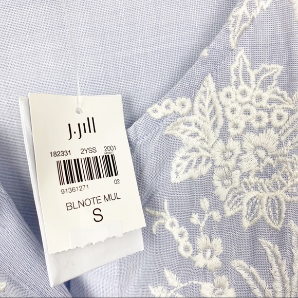 J. Jill Blue Embroidered Long Tunic Dress Small - Picture 6 of 7